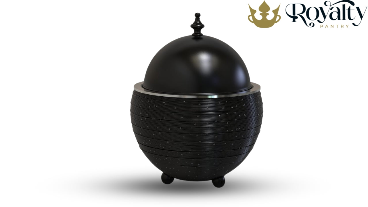 4.5 L Sophisticated Silver Round Chafing Dish | Modern Food Warmer for Elegant Buffets and Gatherings