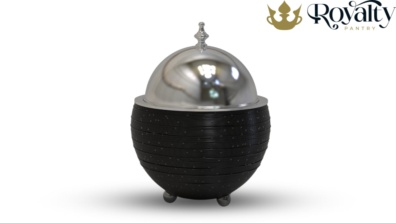 4.5 L Sophisticated Silver Round Chafing Dish | Modern Food Warmer for Elegant Buffets and Gatherings