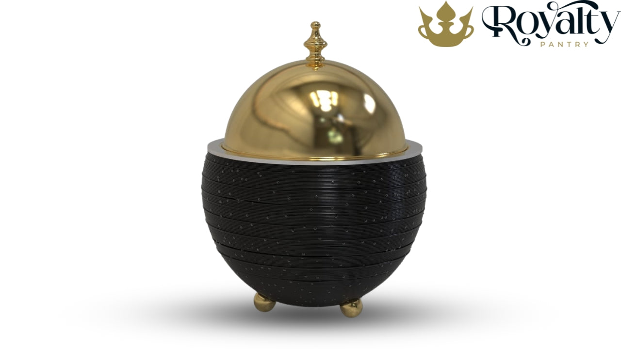 4.5 L Regal Gold Round Chafing Dish | Luxurious Food Warmer for Grand Events & Celebrations